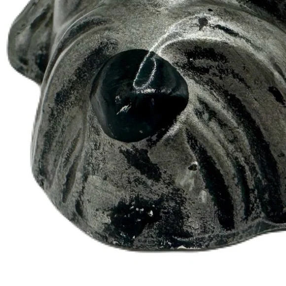 Vintage Scottish Terrier Scottie Dog Chalkware Painted Silver Statue Figurine - Picture 11 of 13